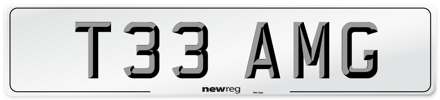 T33 AMG Number Plate from New Reg